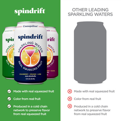 Spindrift Sparkling Water, 4 Flavor Variety Pack, Made with Real Squeezed Fruit, 12 Fl Oz (Pack of 20)