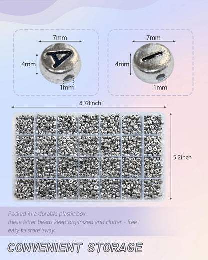 Looconi 810pcs Gold Letter Beads Square 6x6mm White Cube Acrylic Alphabet A-Z with Heart Pattern and Crystal Line for Jewelry Making