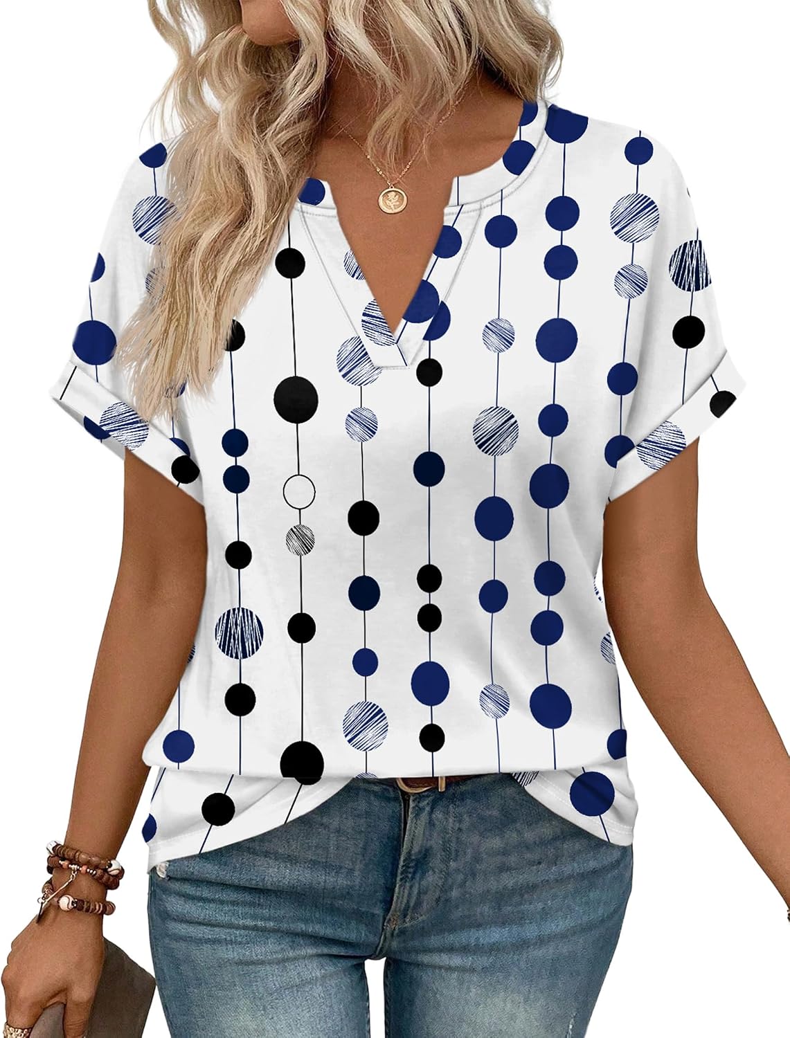 WIHOLL Womens Blouses Spring Tops Short Sleeve Shirts Dressy Casual Summer Vacation Fashion Clothing 2026