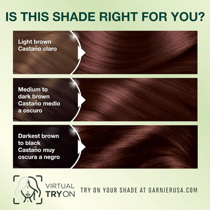 Garnier Nutrisse Ultra Crème Hair Color, Permanent Hair Dye with 100% Gray Coverage, Vegan & Cruelty-Free, 33 Darkest Golden Brown (Caramel Fudge), 1 Count