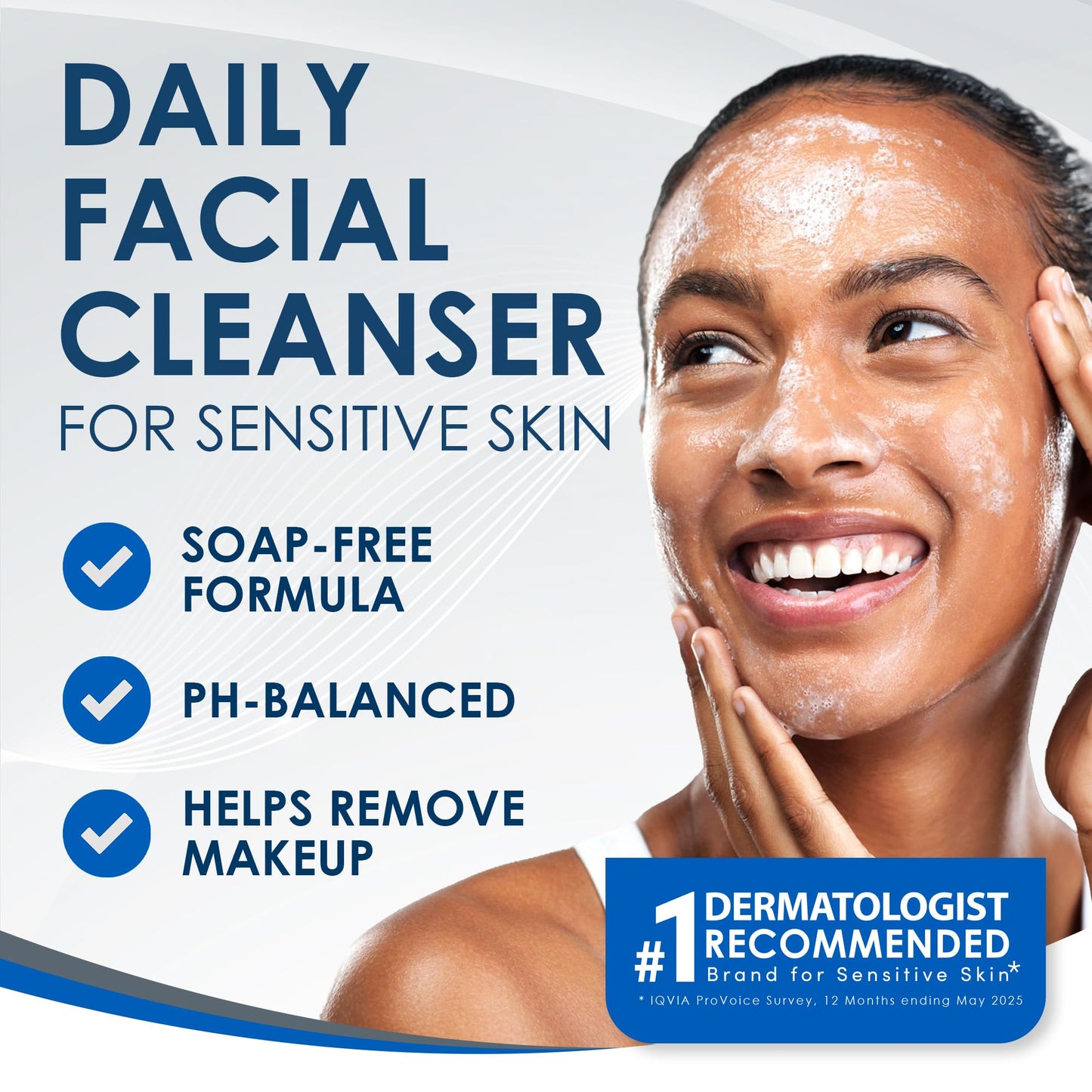 Vanicream Gentle Facial Cleaner, pH-Balanced Face Wash, 8 Fl Oz