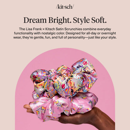 Kitsch Ultra-Petite Satin Scrunchies for Women - Eucalyptus, 6pcs