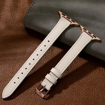 Charlam Slim Leather Band Compatible with Apple Watch Bands for Women 40mm 38mm 41mm 42mm 44mm 45mm 46mm, Top Grain Genuine Leather Strap Thin Wristband for iWatch Series 11 10 SE 9 8 7 6 5 4 3 2 1