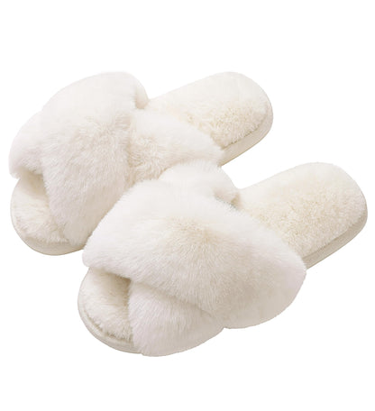 Evshine Memory Foam Fuzzy House Slippers for Women