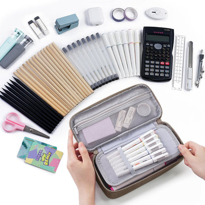 WEMATE Pencil Case, Large Storage Organizer, Makeup Bag, Teacher Must - have, Big Pencil Pouch, Marker Case for College