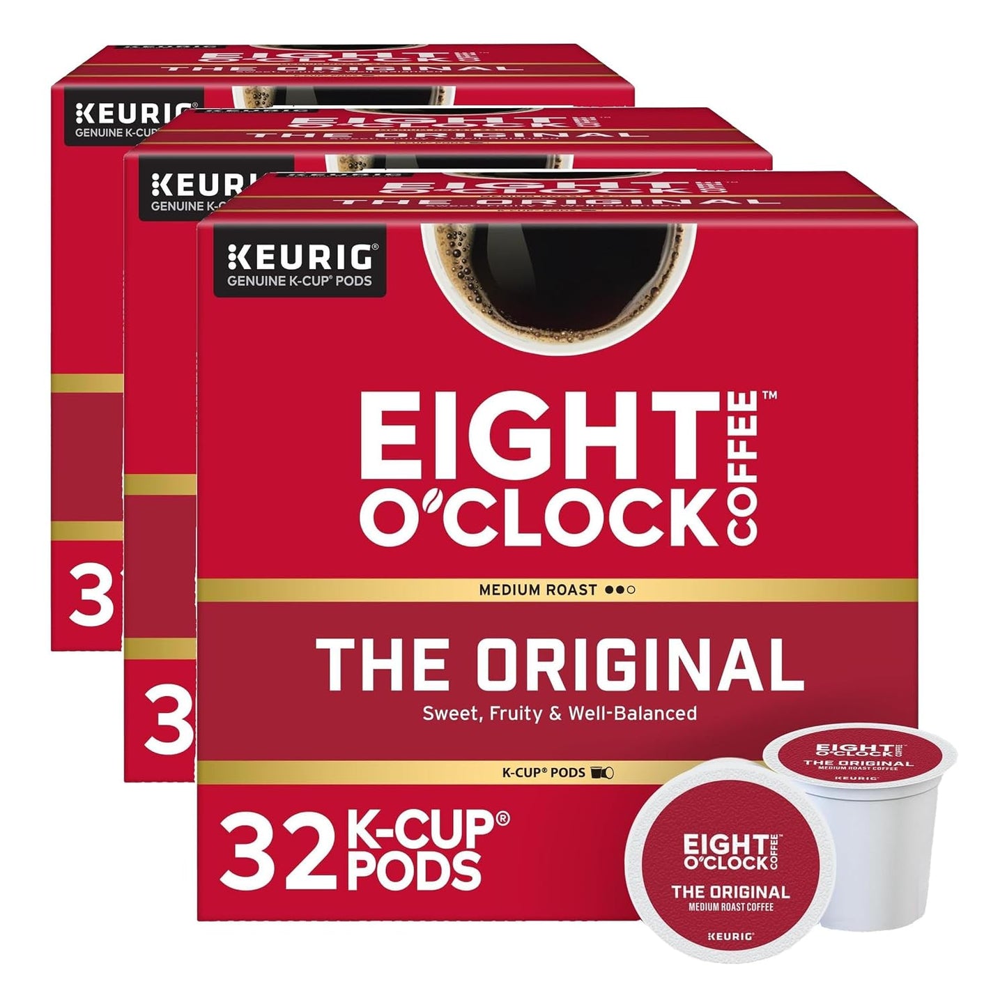 Eight O'Clock Coffee Hazelnut, Single-Serve Keurig K-Cup Pods, Flavored Medium Roast Coffee Pods, 96 Count