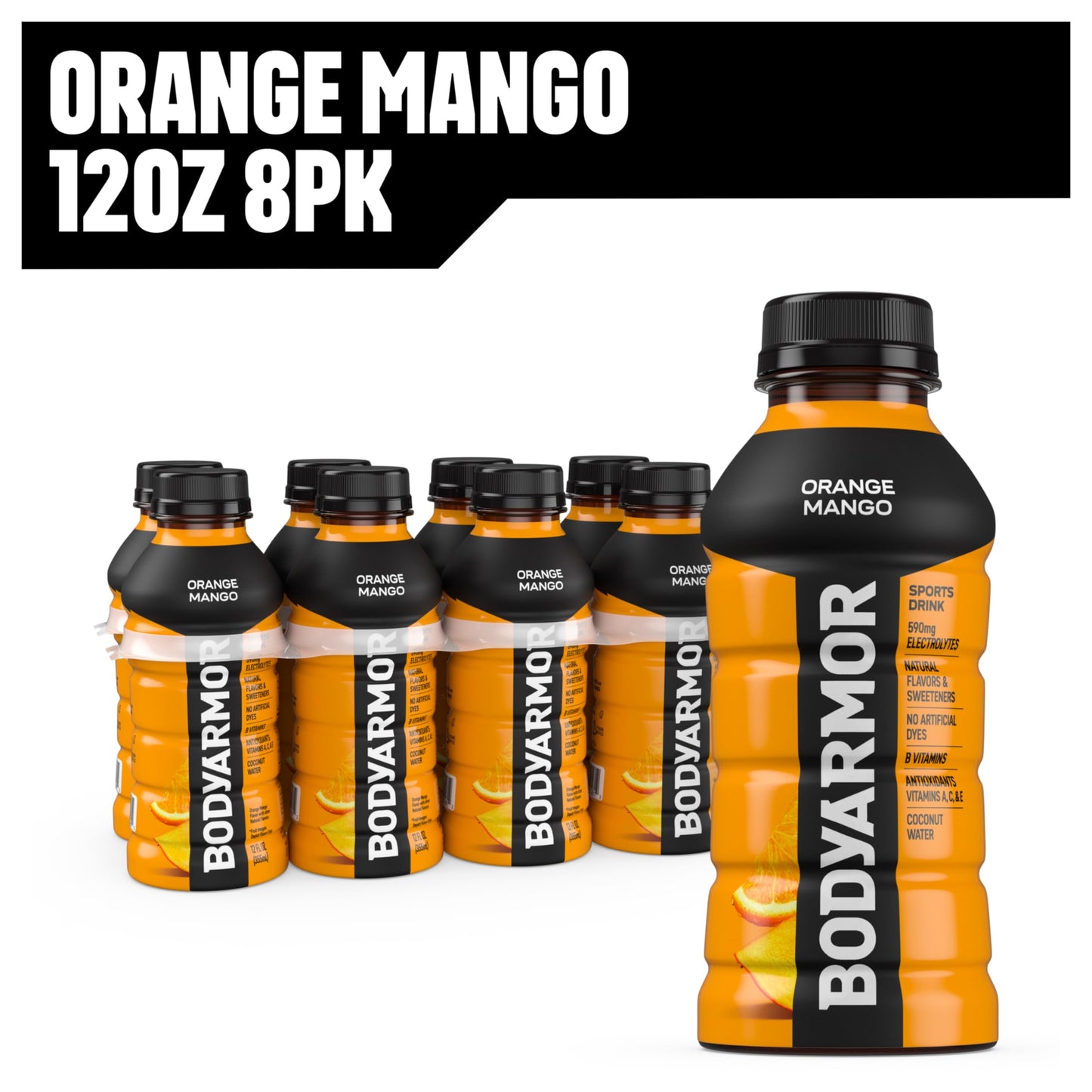 BODYARMOR Sports Drink, Strawberry Banana, Electrolyte Drink Hydration, 12 Fl Oz Bottles (8 Pack), Flavored Coconut Water with B Vitamins & Antioxidants