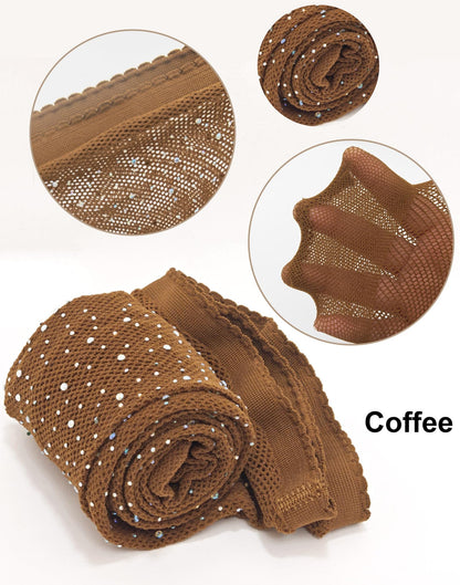 VEBZIN Sparkly Fishnets Stockings High Waist Tights for Women