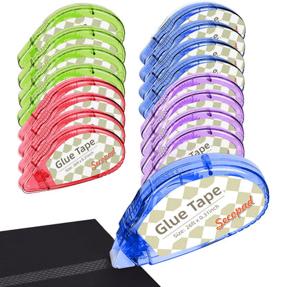 Secopad Scrapbook Tape, Glue Tape for Crafts, 4 Pack, Light-Colored Shell