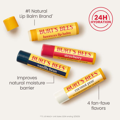 Burt's Bees Lip Balm, Pomegranate, 0.15 oz., 4 Tubes