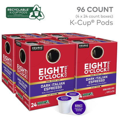 Eight O'Clock Coffee Hazelnut, Single-Serve Keurig K-Cup Pods, Flavored Medium Roast Coffee Pods, 96 Count