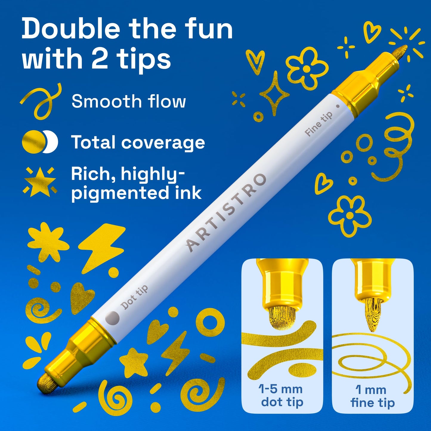 ARTISTRO Dual-Tip Acrylic Paint Marker Pens - Set of 36