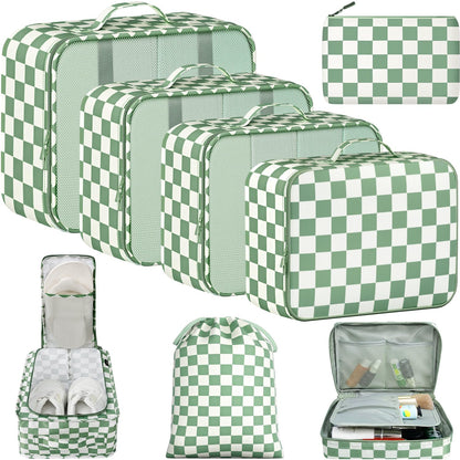 BAGAIL 8 Set Packing Cubes Luggage Packing Organizers for Travel Accessories-Cream