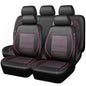 CAR PASS Universal FIT Piping Leather Car Seat Cover, for suvs,Van,Trucks,Airbag Compatible,Inside Zipper Design and Reserved Opening Holes (Full Set, Black and Red)