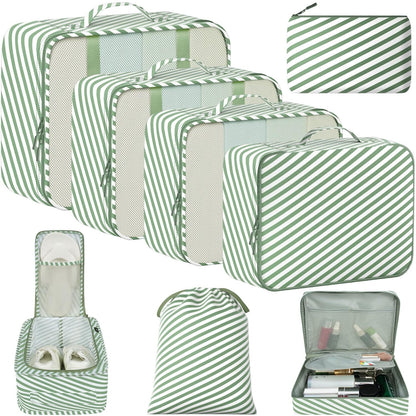 BAGAIL 8 Set Packing Cubes Luggage Packing Organizers for Travel Accessories-Cream