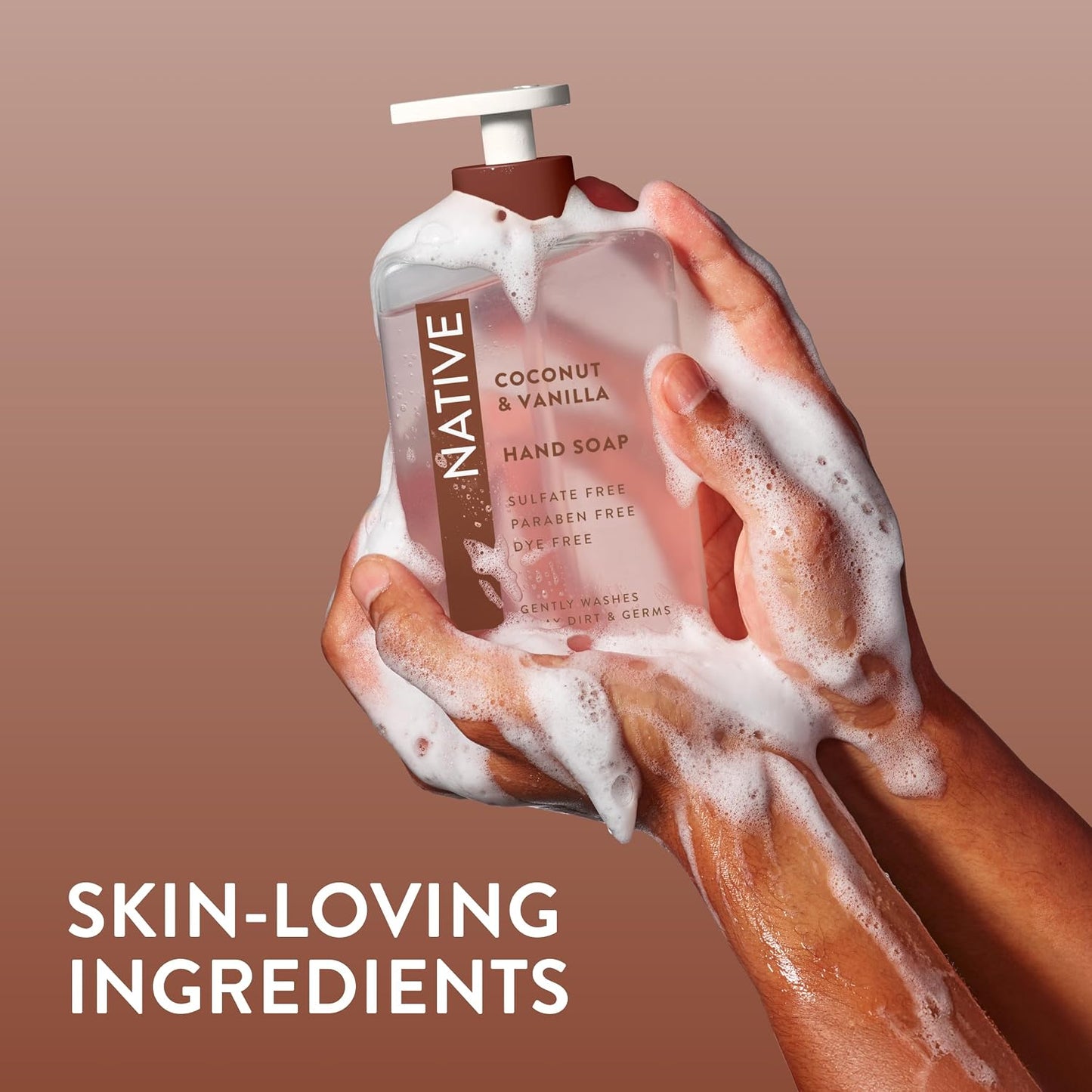 Native Liquid Hand Soap, Toasted Vanilla & Honey Scent, Non-Drying Formula for Soft, Smooth Hands, Made with Plant-Based Cleansers, Sulfate & Paraben Free, 13 oz Bottle
