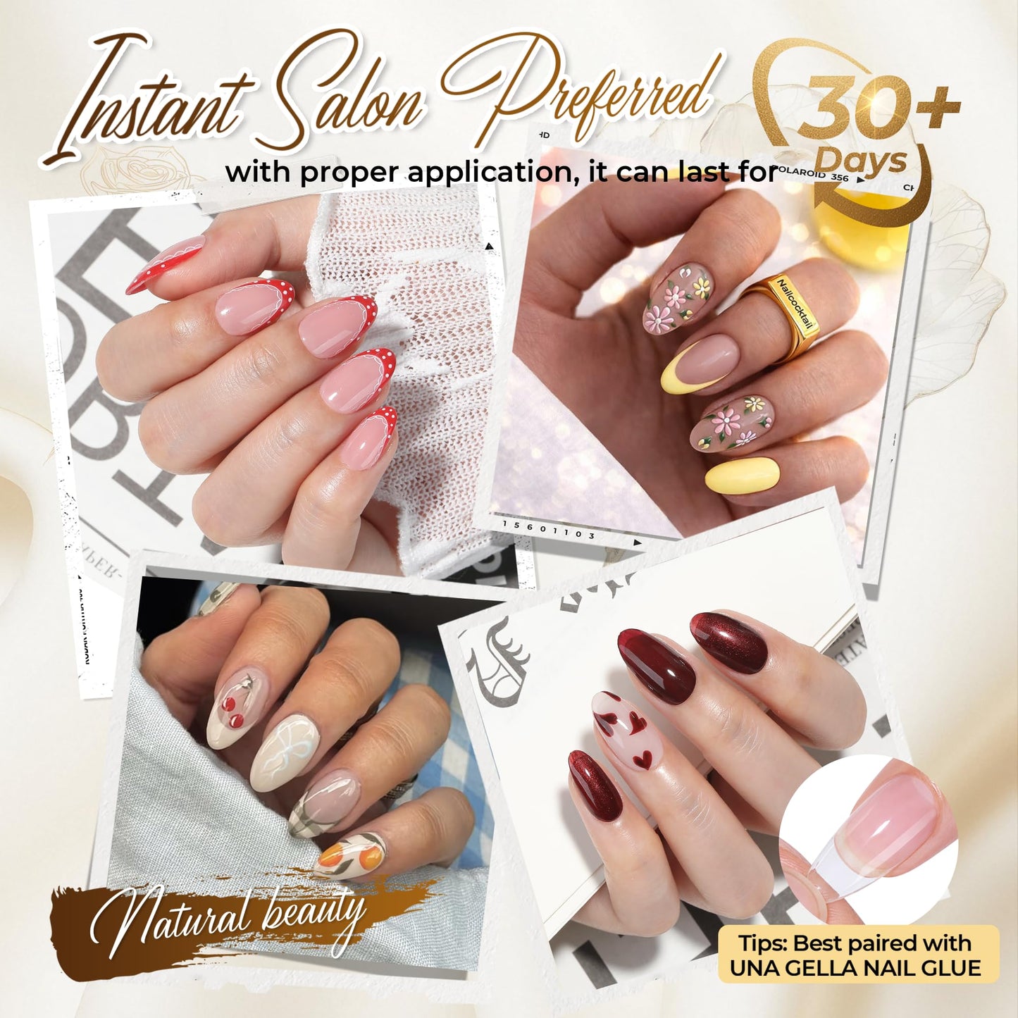 UNA GELLA 9 in 1 Gel Nail Glue U V Super Hold for Gel Nails Tips 10ml