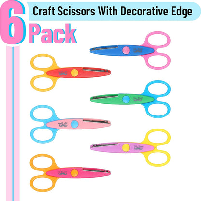 Mr. Pen- Craft Scissors Decorative Edge, 6 Pack, Bright Zig Zag Scissors