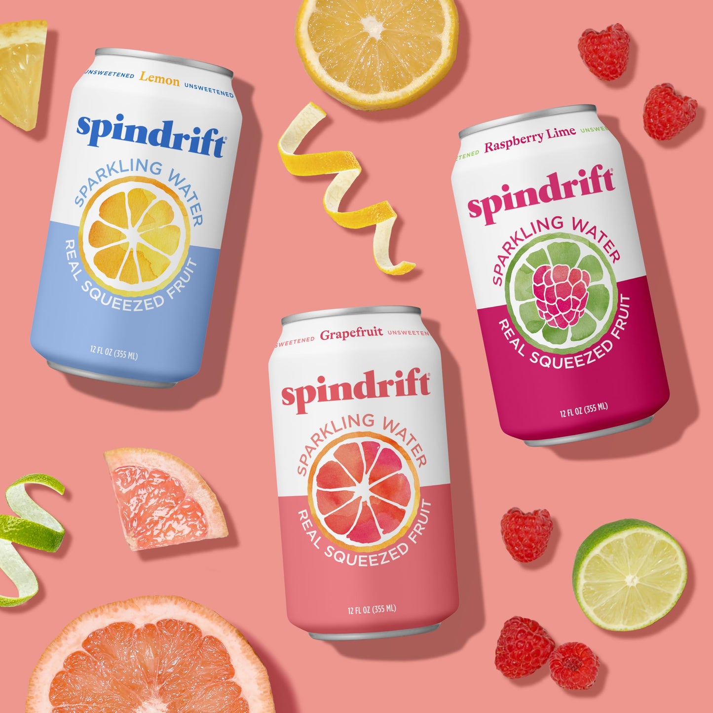 Spindrift Sparkling Water, 4 Flavor Variety Pack, Made with Real Squeezed Fruit, 12 Fl Oz (Pack of 20)
