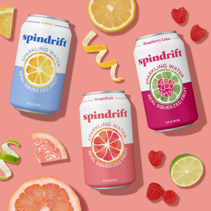 Spindrift Sparkling Water, 4 Flavor Variety Pack, Made with Real Squeezed Fruit, 12 Fl Oz (Pack of 20)