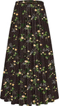 NASHALYLY Women's Chiffon Elastic High Waist Pleated A-Line Maxi Skirts