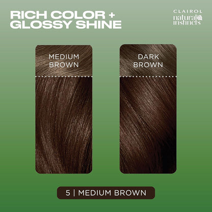 Clairol Natural Instincts Demi-Permanent Hair Dye, 4 Dark Brown | 1 Pack
