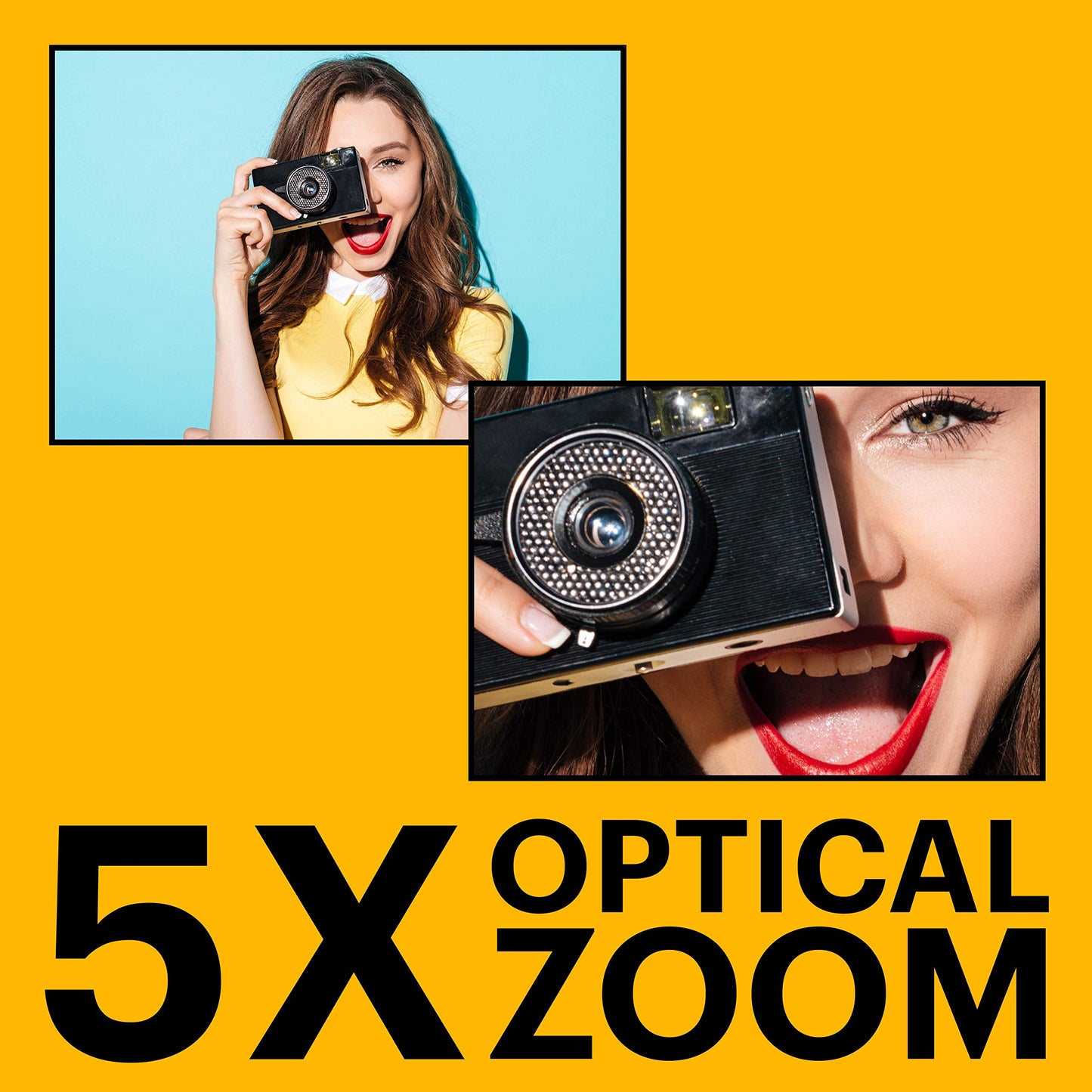 KODAK PIXPRO FZ55 16MP Compact Digital Camera, 5X Optical Zoom, Black