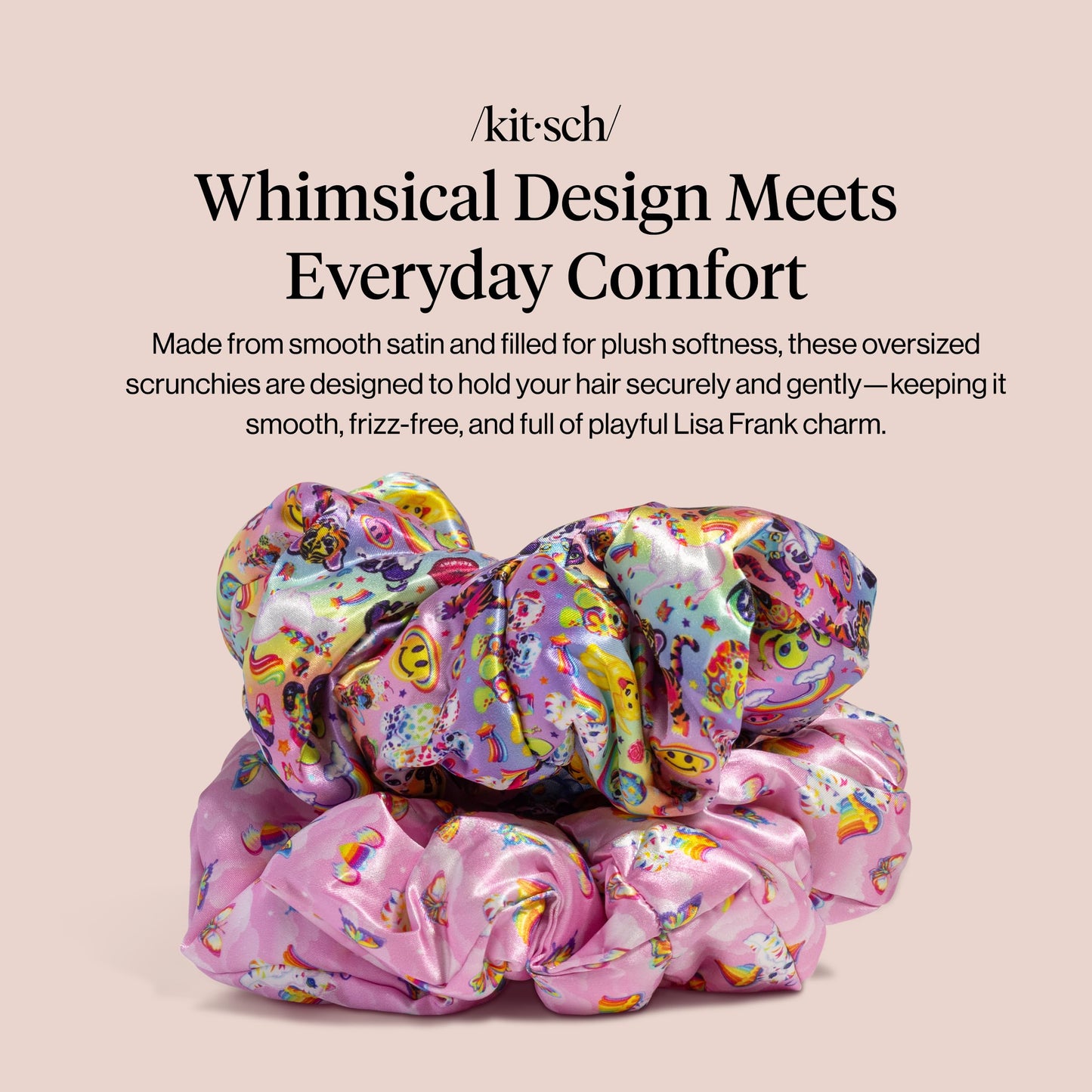 Kitsch Ultra-Petite Satin Scrunchies for Women - Eucalyptus, 6pcs