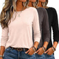 Zeagoo Women's Casual Shirts Long Sleeve Tops Crewneck Tshirts Fall Clothes
