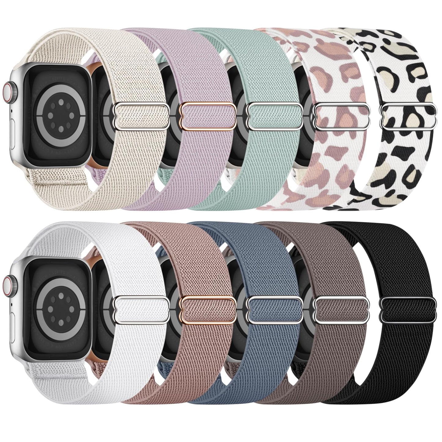 10 Pack Stretchy Bands Compatible with Apple Watch Band Women Men