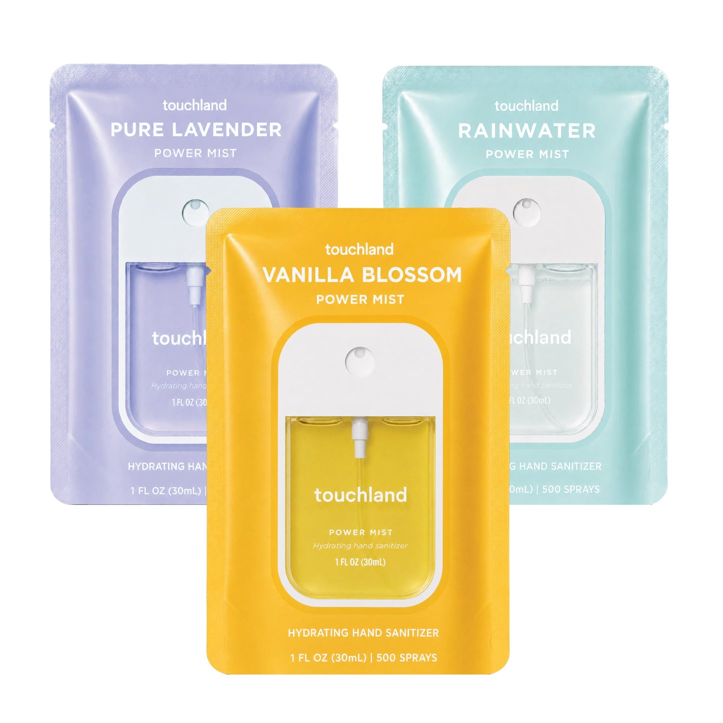Touchland Top 5 Hydrating Hand Sanitizer Spray Set Travel Size