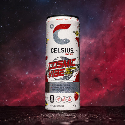CELSIUS Sparkling Tropical Vibe, Functional Essential Energy Drink 12 Fl Oz (Pack of 12)
