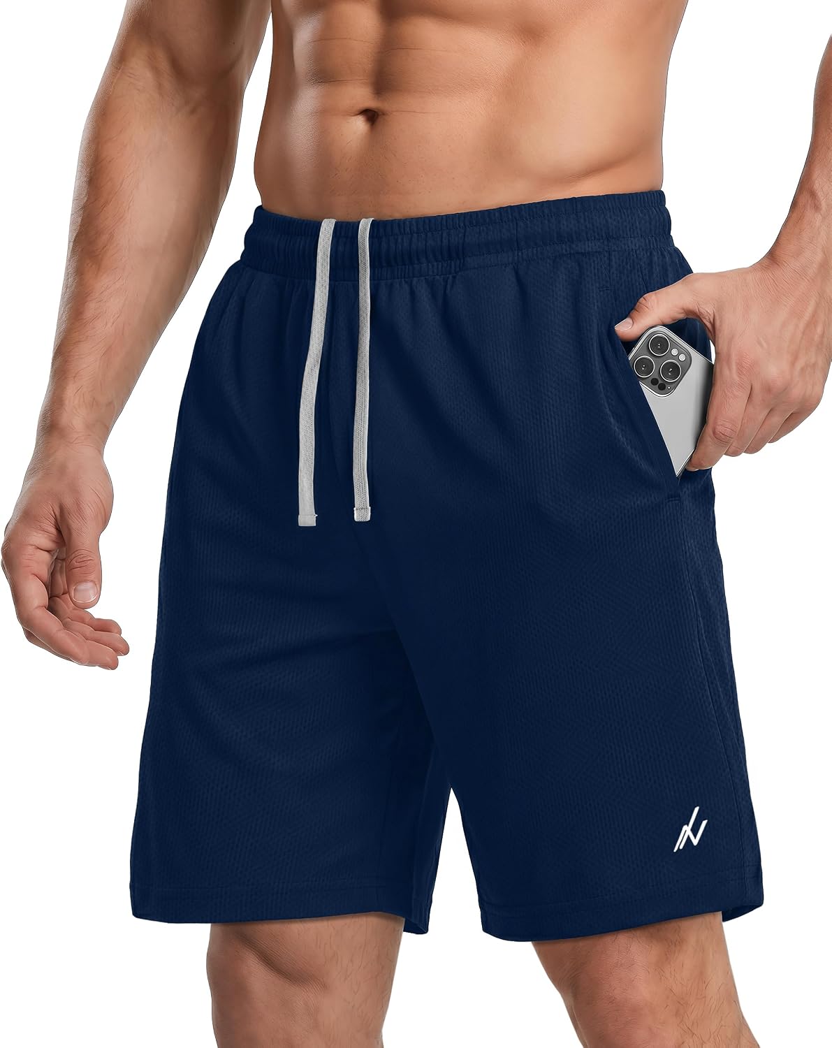 Breathable Mesh Mens Athletic Shorts Loose-Fit Quick Dry Running Gym Shorts