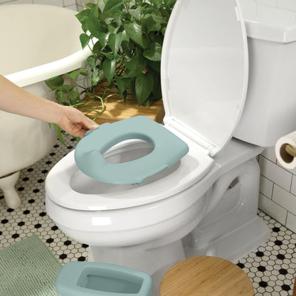 Ingenuity My Size Potty Pro 2-in-1 Potty Training Toilet, Floor Potty with Removable Potty Seat for Standard Toilets, Realistic Flushing Sound, for Toddlers Ages 18+ Months, Up to 50 lb