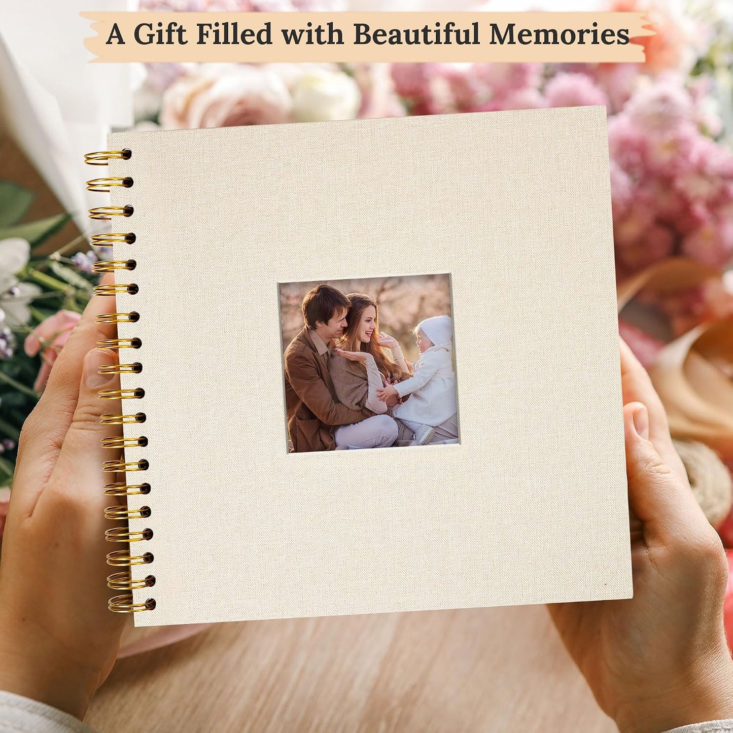 12"x12" Scrapbook Photo Album Linen Cover 40 Sheets 80 Pages White Paper