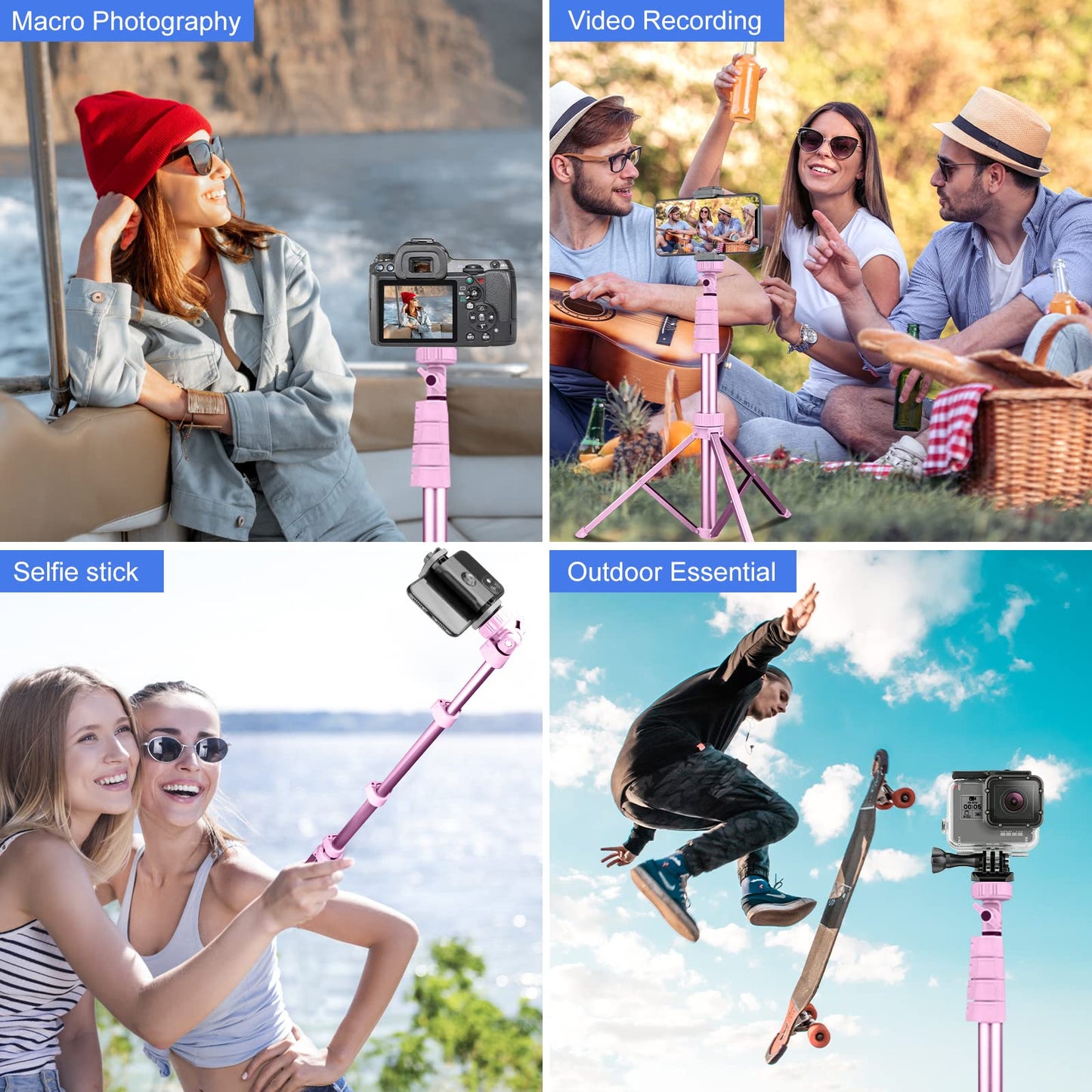 SENSYNE 72" Phone Tripod, Extendable Cell Phone Tripod Stand, Selfie Stick with Wireless Remote and Phone Holder, Compatible with iPhone Android Phone, Camera