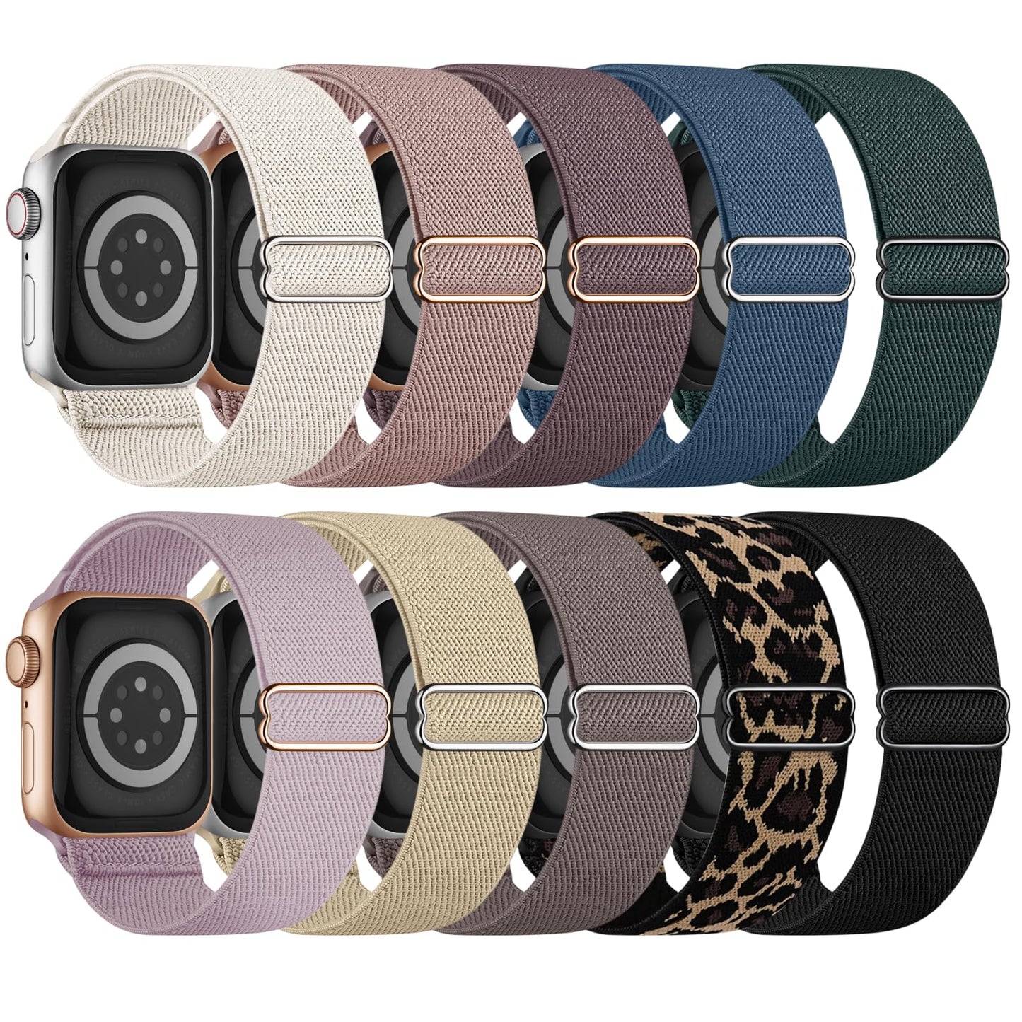 10 Pack Stretchy Bands Compatible with Apple Watch Band Women Men