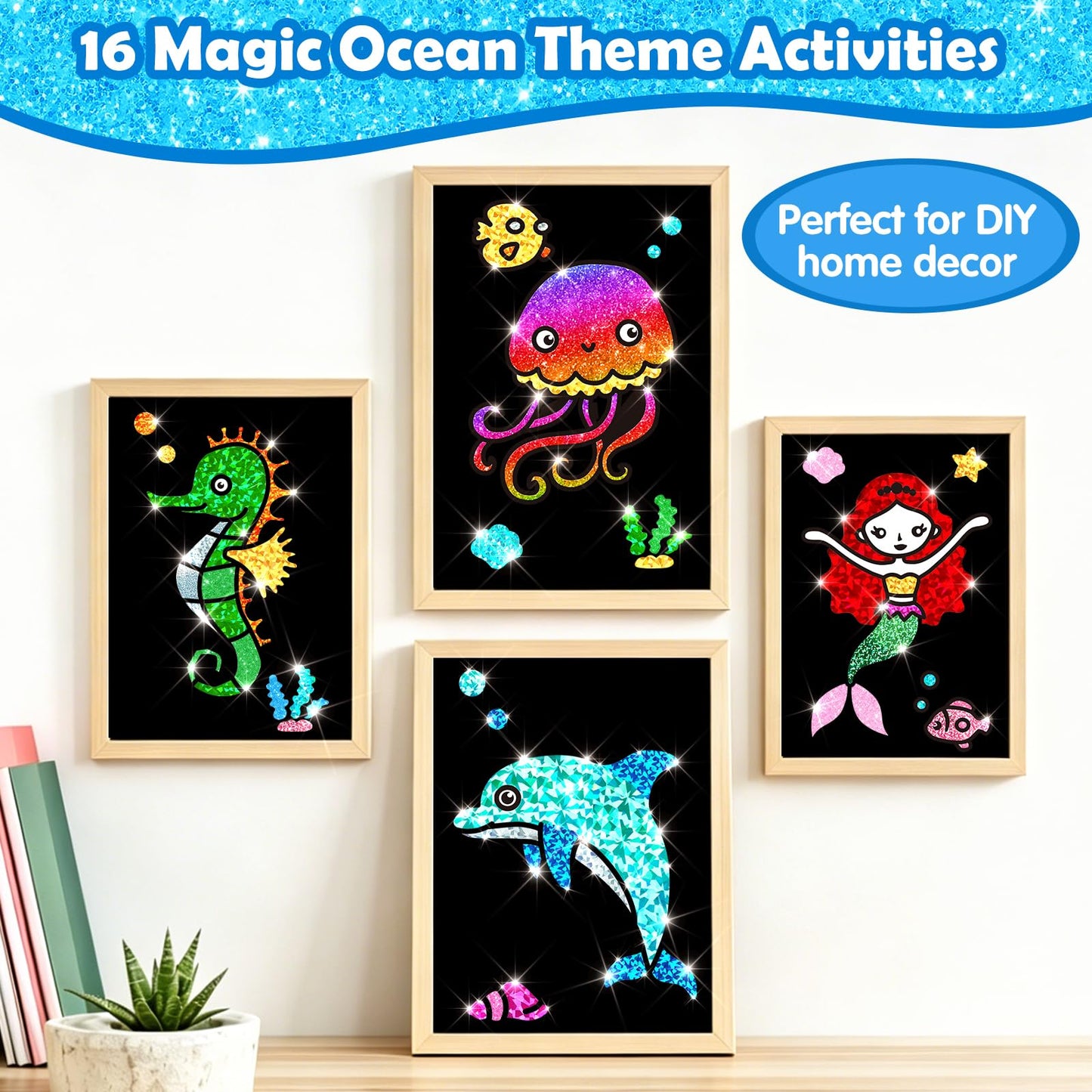 FUNNYB&G Foil Art Craft Kit for Kids, Sparkly Birthday Gift Toy for Boys