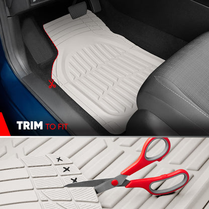 Motor Trend -2 Piece Front Car Floor Mats- Black FlexTough Contour Liners-Deep Dish Heavy Duty Rubber Floor Mats for Car SUV Truck & Van-All Weather Protection, Universal Trim to Fit