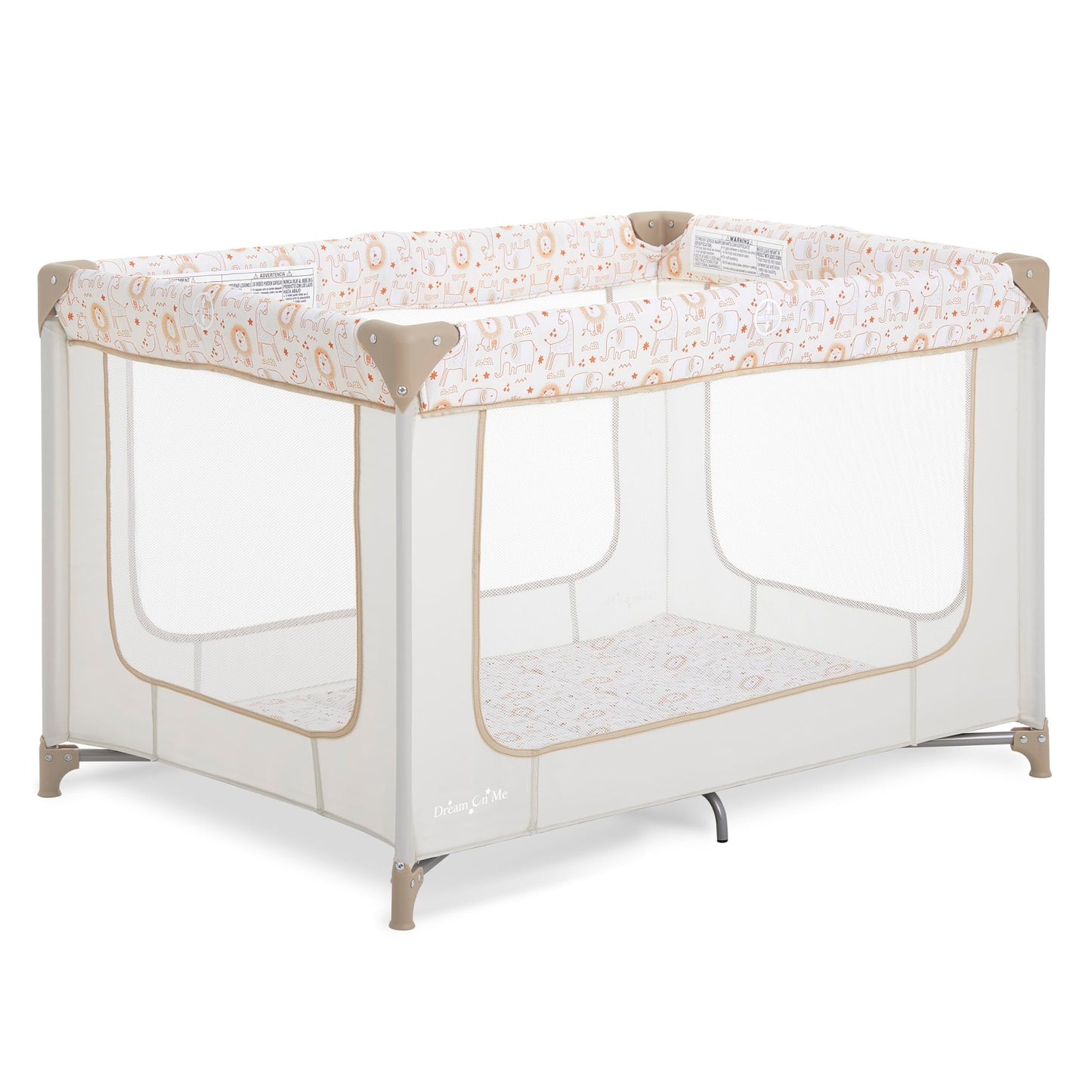 Dream On Me Zodiak Portable Playard, Compact for Travel, Carry Bag, Gray & Pink