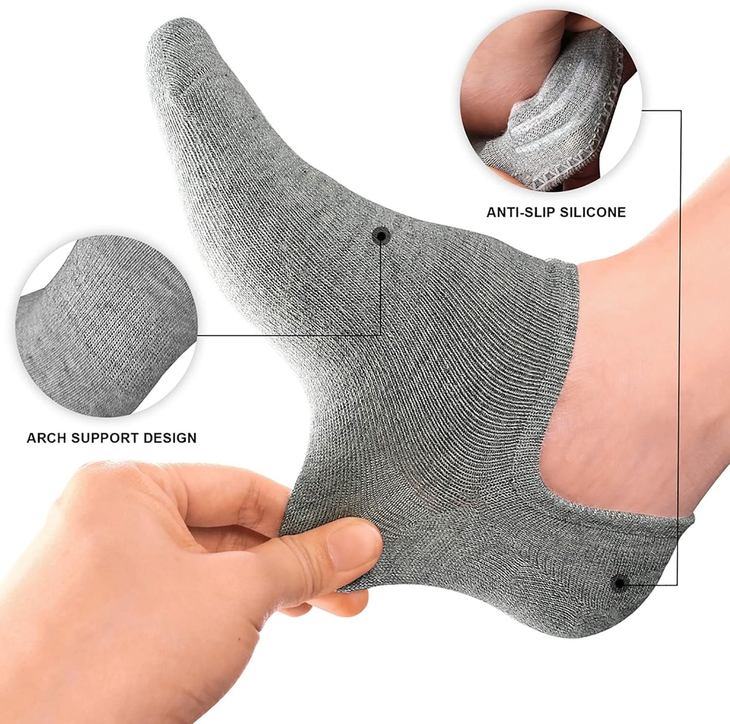 wernies No Show Socks Women Low Cut Ankle Socks Non Slip 4/8 Pairs