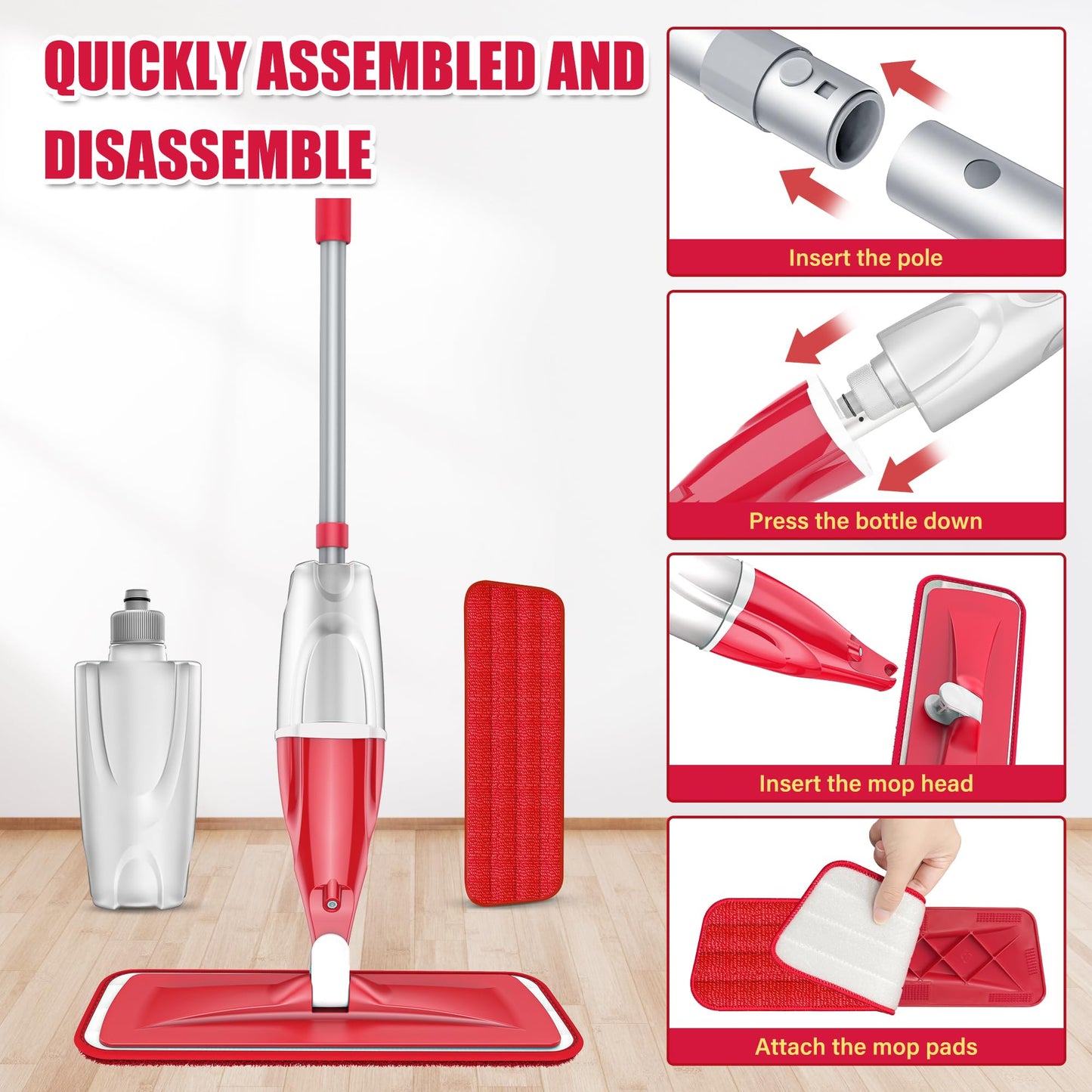Microfiber Spray Mops for Floors Cleaning: Wet Dry Mop Hardwood Floor Mops