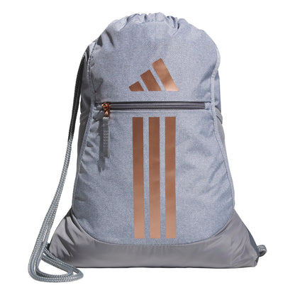 adidas Alliance Sackpack – Drawstring Backpack for Sports, Small Gym Bag, Preloved Teal Green/Black/3, OSFA