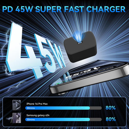 Phone 17 16 Pro Max Charger Fast Charging, 45W Super Fast USB C Charger Block with 10FT Long Charging Cord Cable for 17 16 Pro Max/17 16/16 Plus,15 Pro Max/15 Pro/15, Android Phone-Black