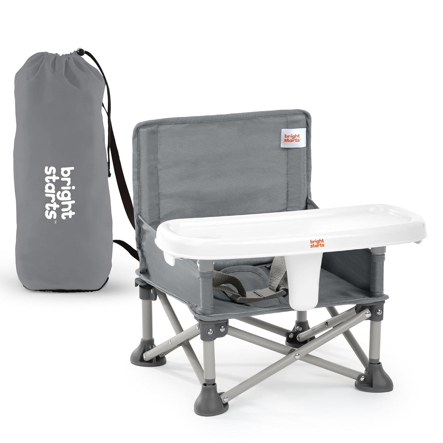 Bright Starts Pop 'N Sit Portable Booster, Indoor/Outdoor Use, Floor Seat with Feeding Tray, Teal, 6 Mos - 3 Yrs