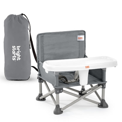 Bright Starts Pop 'N Sit Portable Booster, Indoor/Outdoor Use, Floor Seat with Feeding Tray, Teal, 6 Mos - 3 Yrs