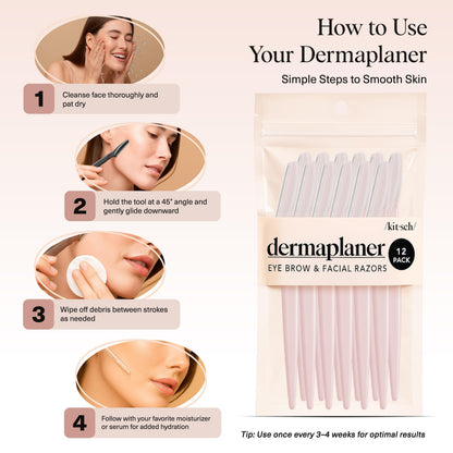 Kitsch Dermaplane Razor for Women Face – Terracotta, 12 pcs