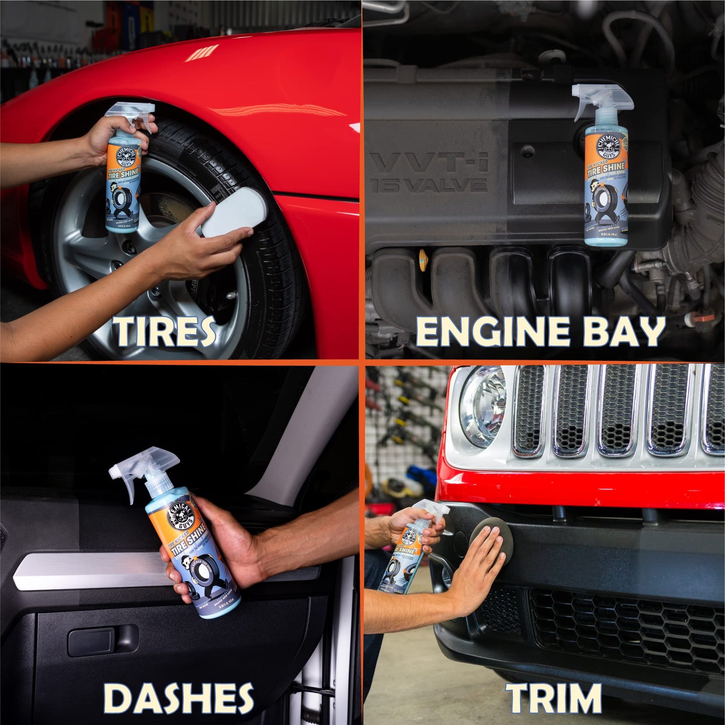 Chemical Guys, Tire Kicker Extra Glossy Tire Shine Spray, Dry Touch, 16 oz