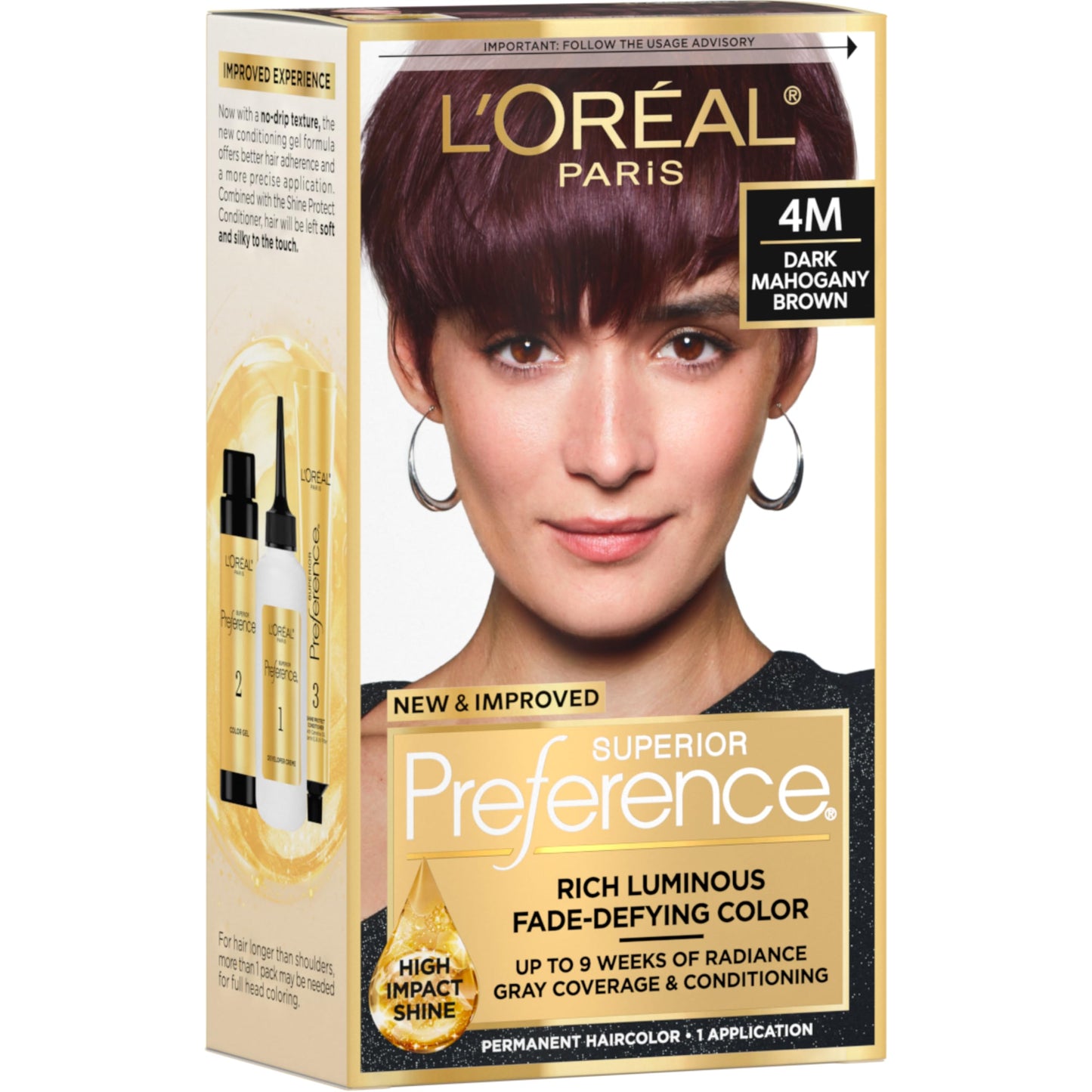 L'Oreal Paris Superior Preference Luminous Fade-Defying Permanent Hair Color, Hair Dye For Up to 9 Weeks of Radiance, Medium Brown 5, 1 Hair Dye Kit