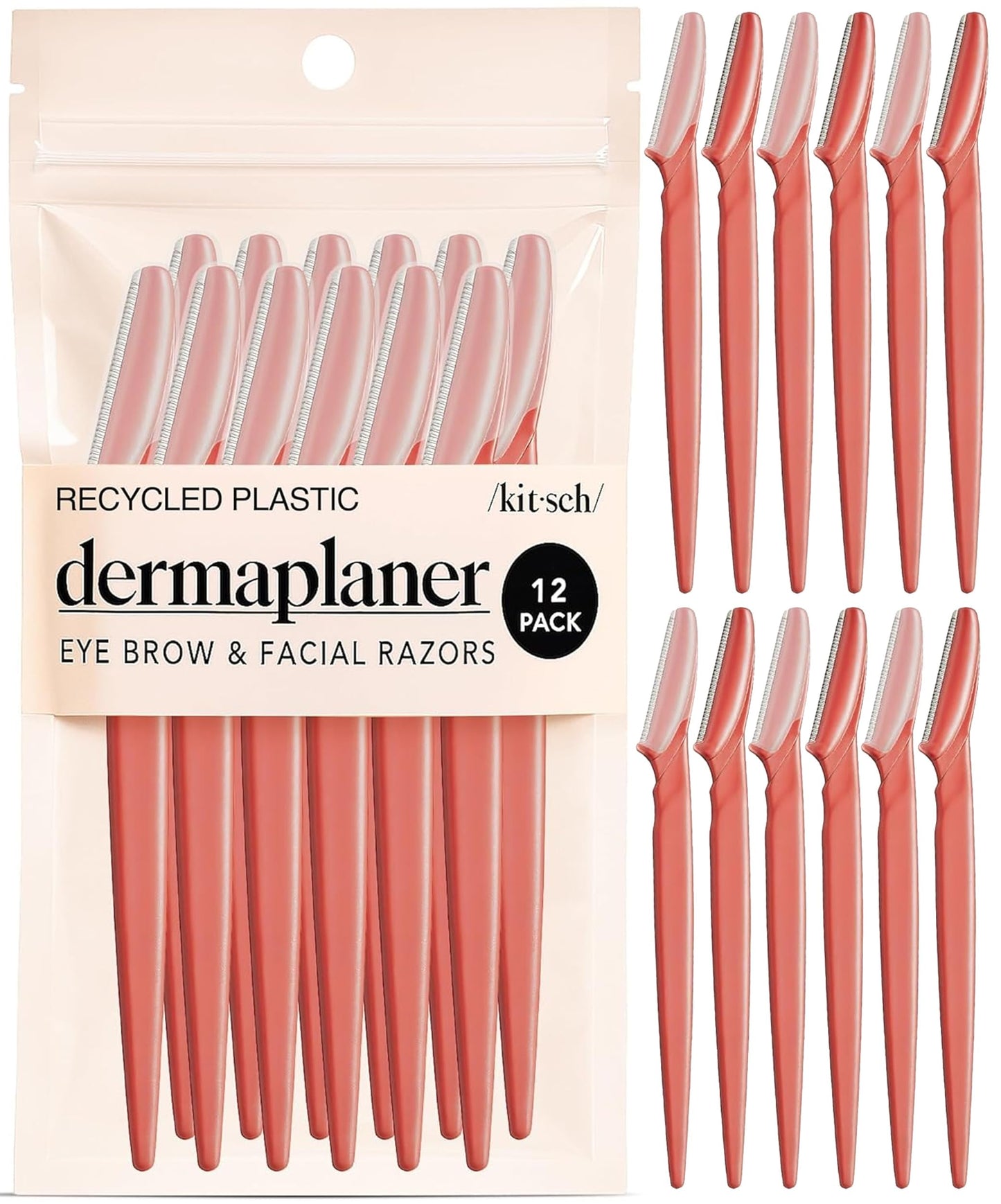 Kitsch Dermaplane Razor for Women Face – Terracotta, 12 pcs